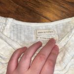 Urban Outfitters off white cropped twist Front ribbed raw hem 1/2 sleeve top Photo 3