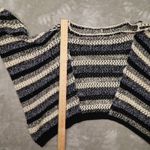 Free People Black Pearl Searching Linen Cotton Stripe Sweater Women's Photo 4