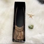 BOHO Feather Dreams Fringe Extra Long Dangle Necklace Gold Photo 2