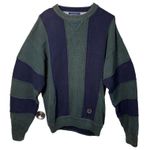 Tommy Hilfiger Vintage 90's Green & Blue Striped Cotton Knit Sweater Men's XL Photo 0