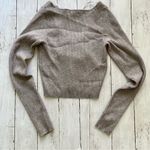 LA Hearts Women’s Cropped Brown Soft Lightweight V Neck Long Sleeve Sweater Top NWOT Sz S Photo 4