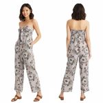 Madewell  Strapless Tie-Front Jumpsuit in Painted Blooms Violet Dusk Photo 4