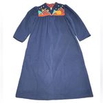 Appel VTG 80s 90s whimsical bears cabincore warm and cozy long zip house robe M Blue Size M Photo 1