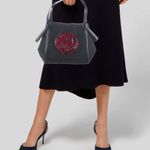 KENZO Vintage Wooden Koi Leather Handbag Black Photo 1