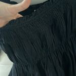 Bershka  women small black linen alike dress 3/4 sleeve loose fit beach summer Photo 3