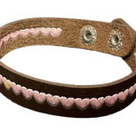 Paparazzi Handcrafted Leather Bracelet with Pink Stitching Boho Chic WristbandR-49 Photo 0
