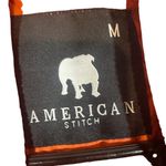 American Stitch Black Faux Fur Full Zip Varsity Bomber Jacket Women Sz M Size M Photo 7