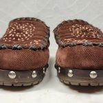 Mudd Vintage Y2K Mules Womens 9 Brown Floral Embroidery Rivets Wooden Platform Photo 10
