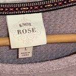 Knox Rose Women’s purple multi textured long sleeve loose fit top Large Photo 2