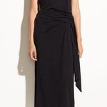 Vince Sleeveless Wrap Midi Dress in Black Photo 0