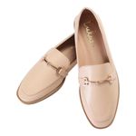 Lulus Yate Beige Horsebit Loafer Flats Gold Hardware Slip On Shoes Women Size 8 Photo 0