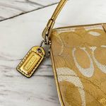 Coach Wristlet Zip Closure Gold And Silver Tone Treads Pink Lined Photo 7