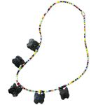 Vintage Beaded Native American Style Necklace 3 Handcrafted Statement Pieces Orange Photo 8