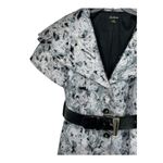 Cartise Ombré Wool Blend Belted Portrait Collar Blazer Dress Small Black Photo 4