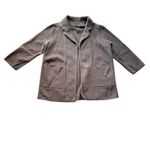 Quince Organic Cotton Knit Cardigan Blazer Brown Size Large Open Front Pockets Photo 8