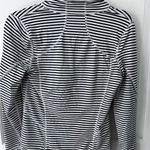 Zella Black and White Striped Long Sleeve Top Photo 2