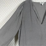 Joie ‎ Brown Black Plaid Silk Oversized Top Photo 2