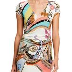 Etro Radial Print Jersey Wrap Top Size XS Photo 0