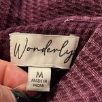 Wonderly  womens size medium waffle knit casual top open back long sleeve purple Photo 5