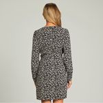 Lulus Fall Into You Black Floral Print Long Sleeve Wrap Dress Medium Photo 1