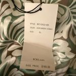 BCBGMAXAZRIA BCBG Y2K Satin Floral Wrap Top - Green and White Photo 3