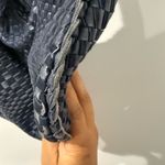 Jennifer Tattanelli Navy Intreccio Woven‎ Leather Tote Bag Blue Slouchy Hobo Black Photo 6