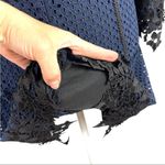 New Sara Campbell Mini Blue Floral Lace Dress Long Bell Sleeve Navy Size 0 Photo 12