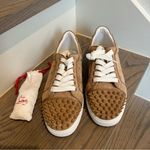 Christian Louboutin Vieira 2 Orlato Low Top Suede Spike Sneakers in Beige Photo 4