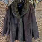 Vintage Macintosh Brown Faux Fur Faux Suede Penny Lane Coat Size L Size L Photo 0
