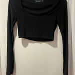 Pretty Little Thing  Elegant Black Long Sleeve Crop Top Photo 0