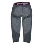 Gymshark  Gray Cropped Leggings Elastic Logo Waistband‎ Moisture-Wicking Small Photo 2