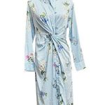 ZARA  Blue Striped Floral Dress Size XS Photo 0