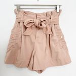 Topshop High Rise Paperbag Utility Mom Trouser Shorts Casual Summer Belted US 6 Photo 1