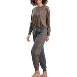 Splendid  Loungewear Sweatpant  Joggers Gray w/ Leopard Animal Print Side Stripe‎ Photo 6