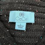 CeCe  Mock Neck Black Sprinkle Ribbed Sweater Women’s Large Photo 3