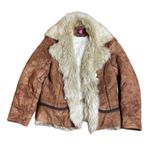 Gallery Y2K Vintage Faux Suede and Fur Penny Lane Short Jacket Small Brown Photo 0