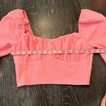 ASTR The Label Pink Sweetheart Small Crop Top Long Lantern Sleeve Shirred Bodice Photo 8