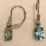 Jared 10k White Gold Blue Topaz Earrings Photo 1