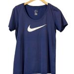 Nike Women's  Dri-Fit Scoop Neck Navy Medium Athletic Top Photo 0
