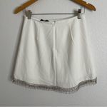 Lulus Sparkle Hour White Rhinestone Fringe Mini Skirt Size Medium Photo 4