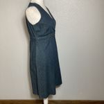 Old Navy Women Maternity XS Blue Denim Cross Over Side Tie Waist Dress Jumper Photo 5