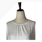 Karl Lagerfeld Shirt Women Medium White Satin Silky Tie Back Blouse NWT Preppy Photo 4