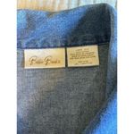 Bobbie & Brooks Bobbie Brooks Womens Shirt Jacket Sz Large Blue Denim Button Up Floral Patchwork Photo 7