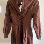 Long Sleeve Corset Dress Brown Size XS Photo 0