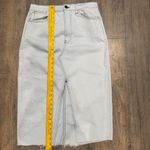 3x1 NYC Adelia Denim Skirt Women's Size 30 Light Wash Raw Hem Front Slit Blue Photo 4
