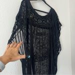 Black Lace Swim Cover Up Poncho Photo 5
