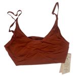 FREE PEOPLE x HAH Bralette Women Sz L Bronze Organic Sporty Casual Athletic NWT Tan Size L Photo 0