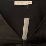 All in Favor  Tie Front Satin Peplum Top - Black Size M Photo 5