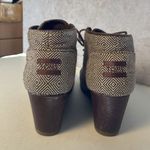 Toms Desert Wedge Booties in Herringbone brown color lace up shoes women’s 8.5 Photo 5