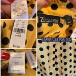 New York & Co. 7TH AVENUE DESIGN YELLOW & BLACK POLKA-DOT BLOUSE NWT (L) Photo 9